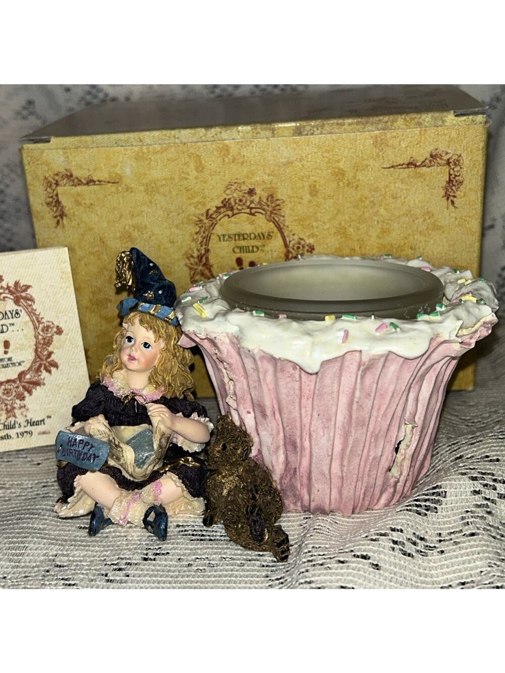 Boyds Bear Felicity with Bennington - Toot Sweet - Votive Candle Holder- Retired